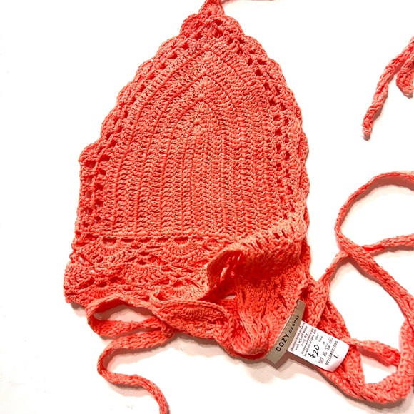 Crochet peach halter top Sz M & L - Picture 8 of 11